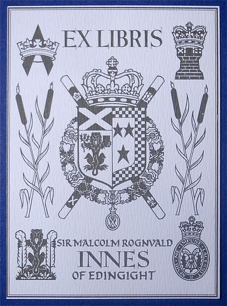 Bookplate that is litho printed on plain laid paper. No gum backing