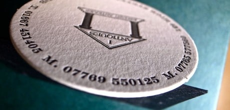 Round Letterpress business cards