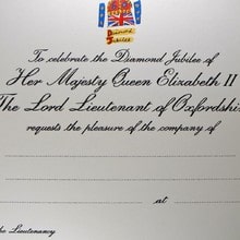 Her Majesty The Queen’s Diamond Jubilee - Special Invitations with Jubilee Logo.